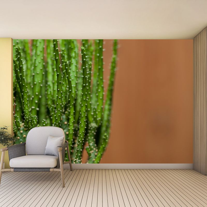 Green Plants Photography Murals Wallpaper Moisture Resistant for Bedroom