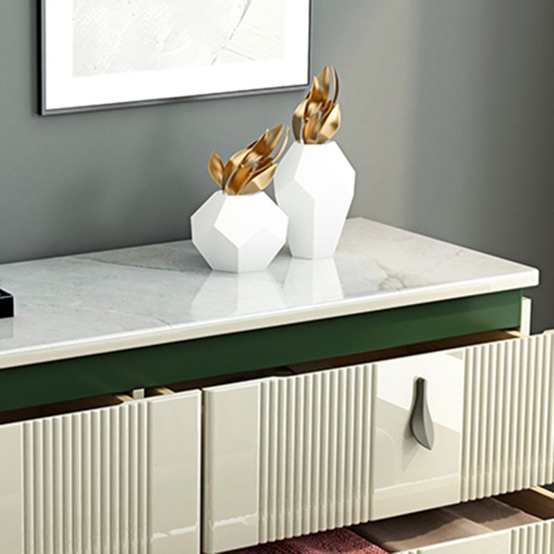 Contemporary Wooden Chest Bedroom Vertical Storage Chest with Drawers