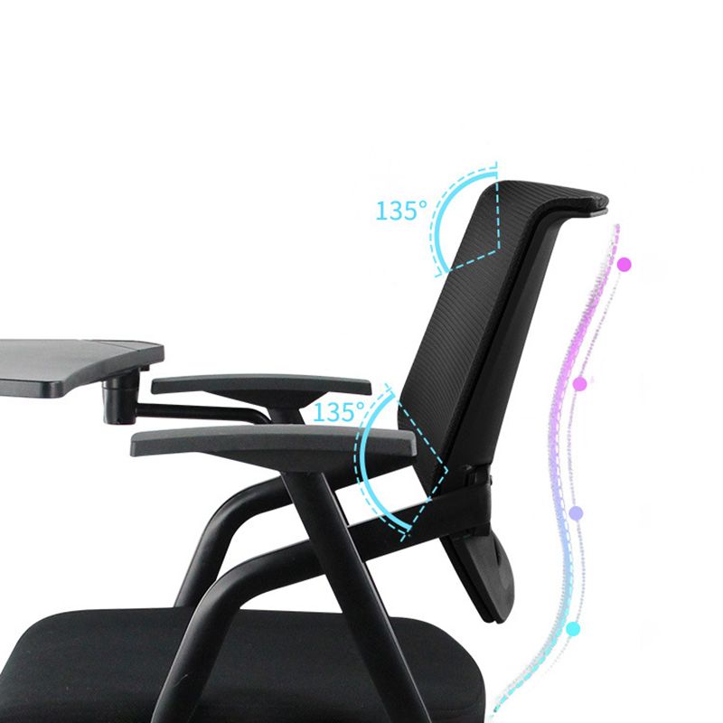 Mid Back Conference Chair with Fixed Arms Modern Office Chair with Metal Frame