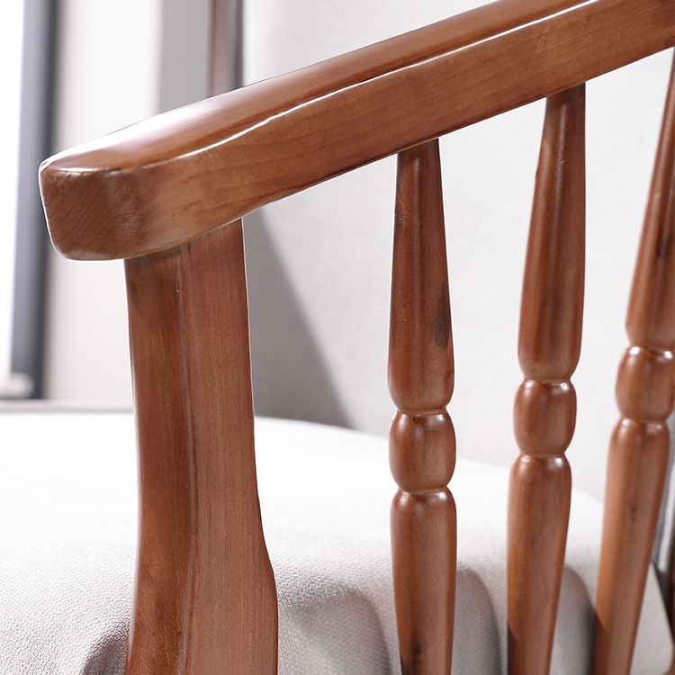 Sillas de comedor de madera tradicionales, silla de comedor de tela de lino para uso en restaurantes