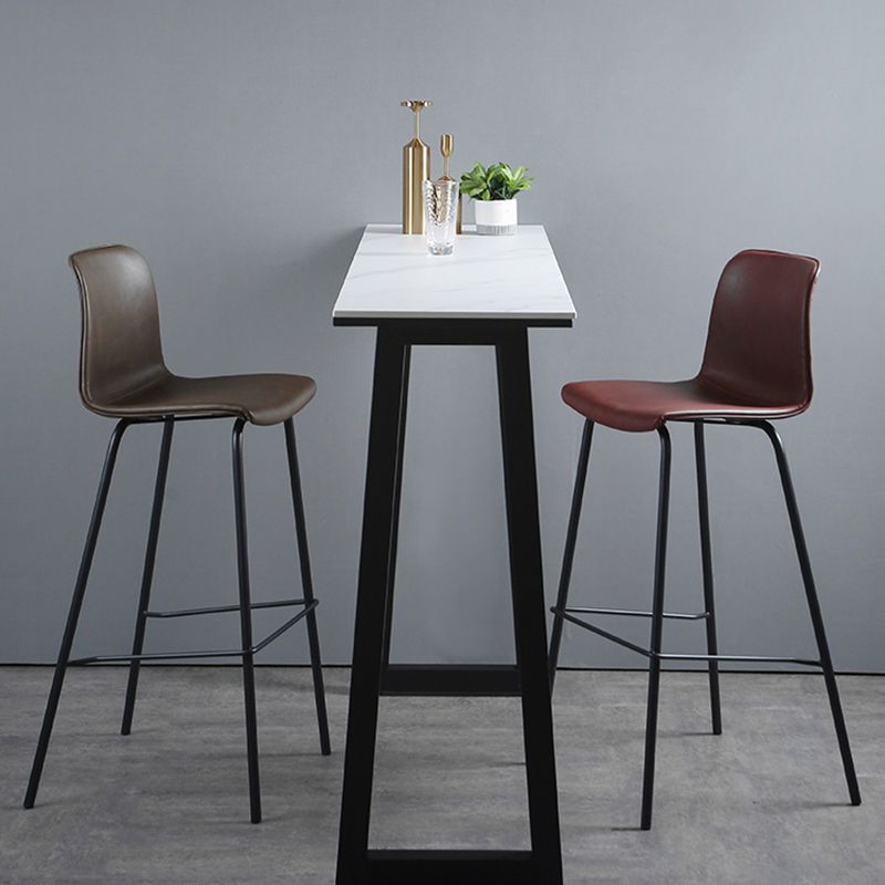 Living Room Leather Counter Chair Bucket Industrial Footrest Counter Bar Stool