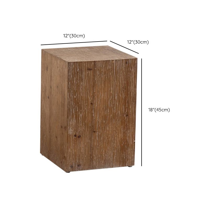 Country Square / Hexagon Side Table Natural Solid Wood End Table