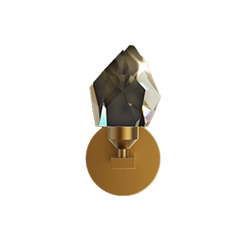 Simplicity Metal Wall Sconce with Clear Crystal Shade Postmodern Sconce Light Fixture