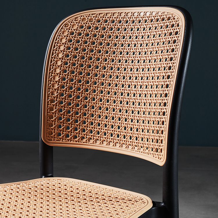 Silla de comedor de estilo moderno, silla lateral sin brazos de comedor de plástico para cocina