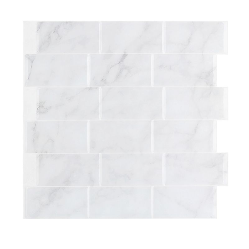 White Brick Wallpaper Panel Set Peel and Paste Wall Covering for Accent Wall, Temporary