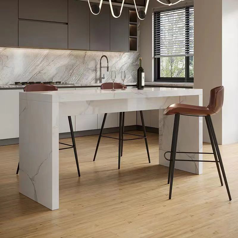 Modern Style Rectangle Stone Bistro Bar Desk Table for Living Room