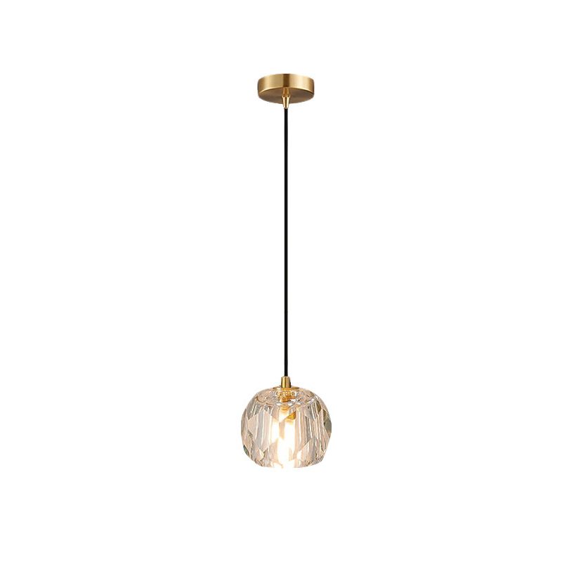 Single Pendant Lighting Globe Modern Design Ceiling Light with Crystal Accents