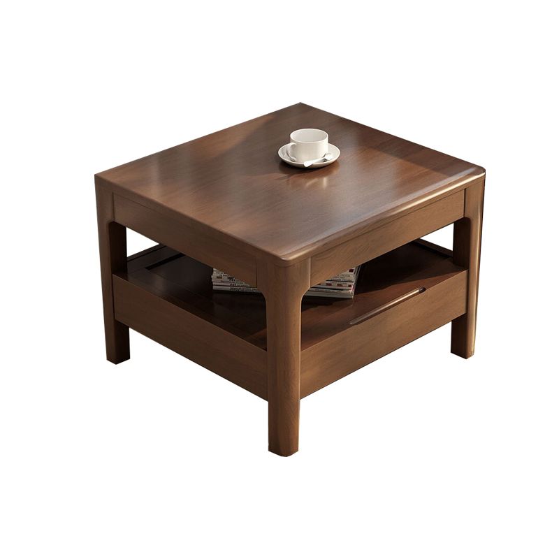 Modern 23.62" Wide End Table Sqaure 4 Legs Side Table with 1 Drawer
