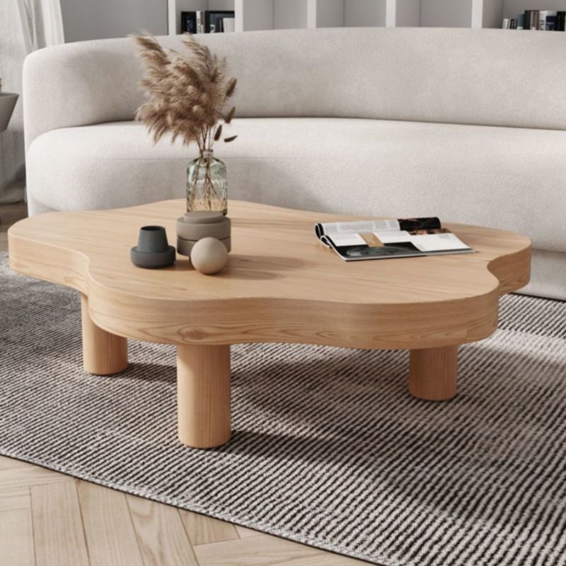 Nordic Style Free Shape Solid Wood 3 Legs Base Design Coffee Table