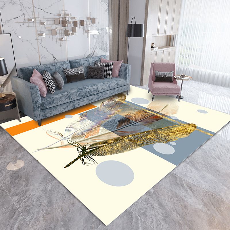 Contemporary Rug Abstract Pattern Creative Area Rug Polyester Stain Resistant Rug for Living Room