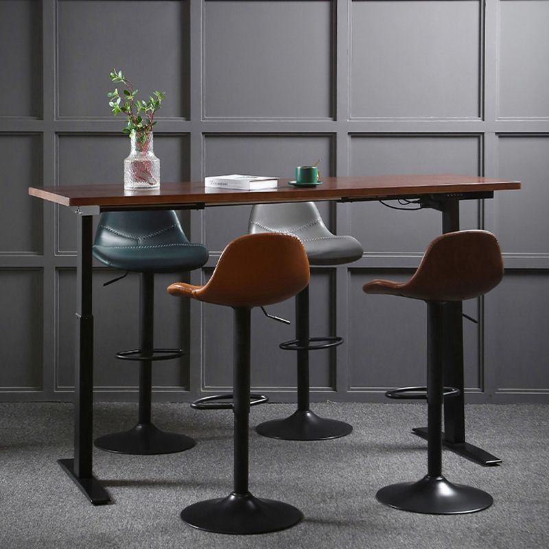 Industrial Style Wood Top Counter Table Liftable Bar Table for Coffee Shop