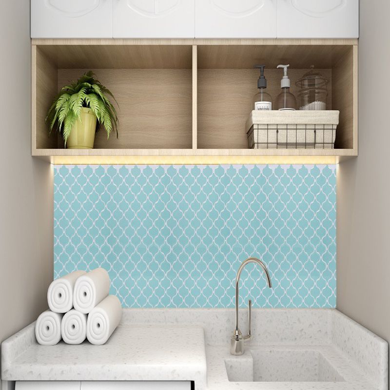 Pastel Color Quatrefoil Wallpapers Mosaics Modern Peel and Stick Wall Decor for Washroom