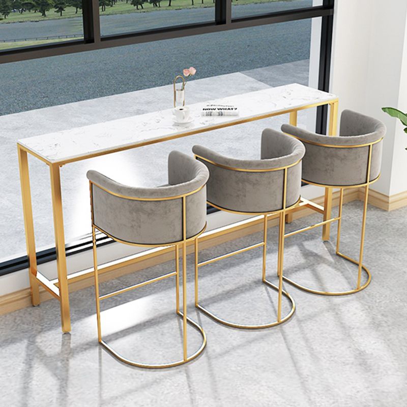 Bucket Seat Bar Stools Scandinavian Fabric Low Back Barstool for Restaurant