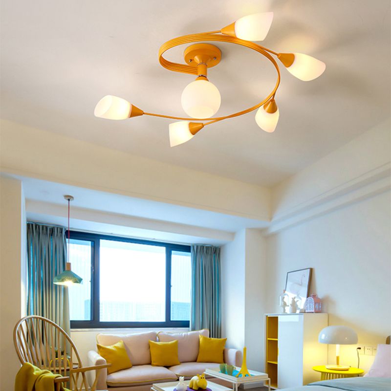 Witte glazen inbouwlamp Moderne stijl Eenvoud Slaapkamerplafondlamp