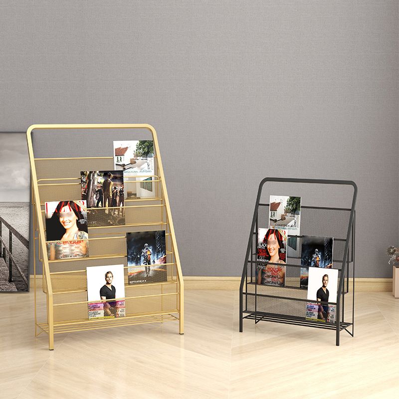 Metal Iron Contemporary Ladder Bookshelf Closed Back Vertical Bookshelf