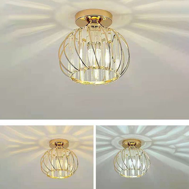 Crystal Globe plafondmontage lichtarmatuur Eenvoudige stijl plafondverlichting voor gangpad