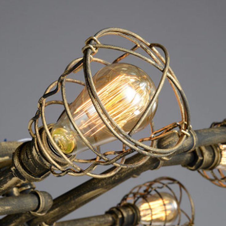 Industrial Flush Mount Light Fixture Multi-Head Ceiling Mounted Lamp with Metal Shade