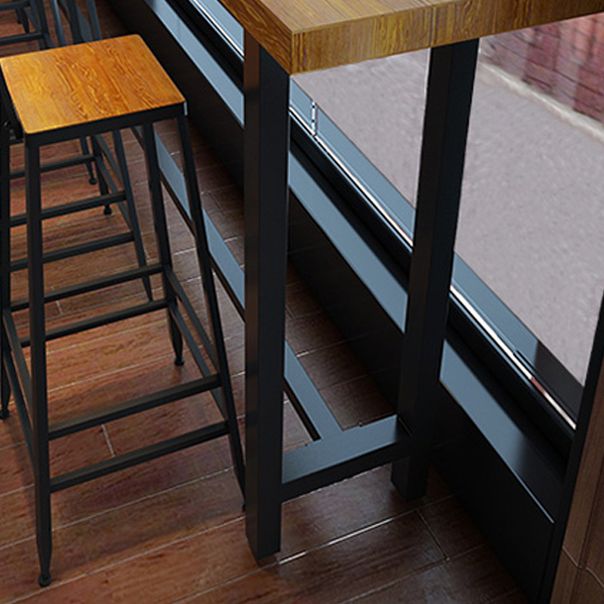 Wood Rectangle Top Counter Table Industrial 42-inch Height Table for Dining Room