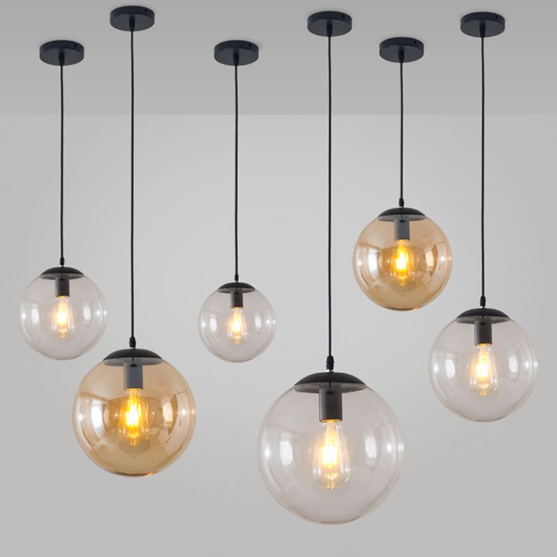 Minimaliste moderne à 1 lampe à la lumière Lumière Bubble Boule de verre transparent Lumière suspendue avec 39 "fil suspendu