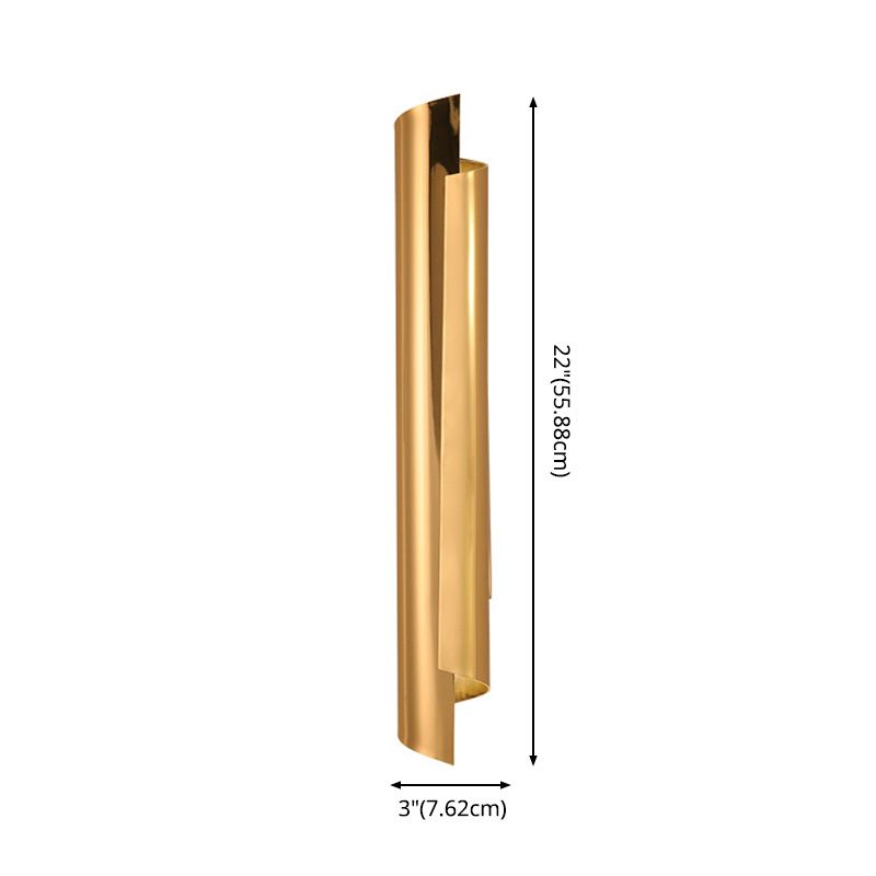 Lámpara de pared curva de pared Simplicidad posmoderna Lámpara de montaje de pared de acero inoxidable para sala de estar