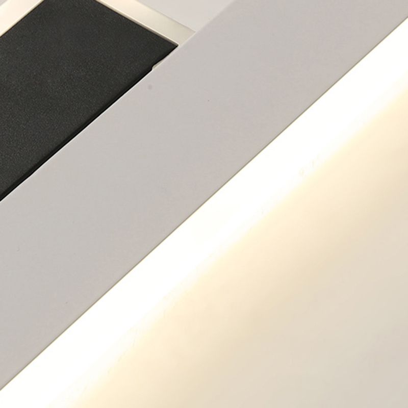 Metal Linear Shape Wall Light Modern 2-Lights Wall Mounted Light Fixture in Black