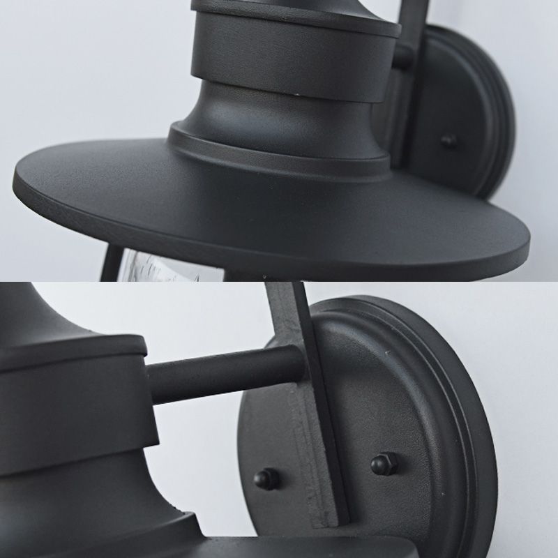 1 lampadario armato montato a parete lampada vintage neri limpidi limpidi sedute di vetro