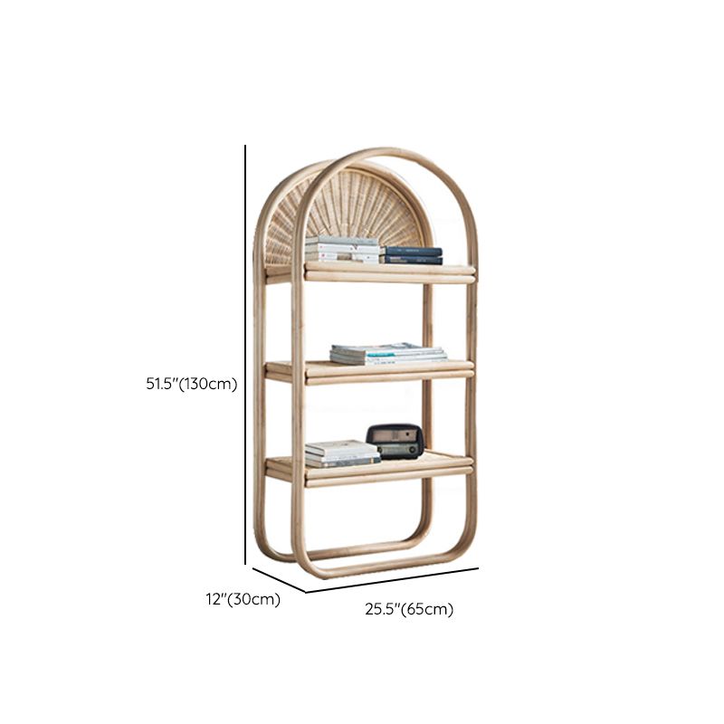 Modern Vertical Bamboo Bookshelf Closed Back Natural Shelf Bookcase for Bedroom