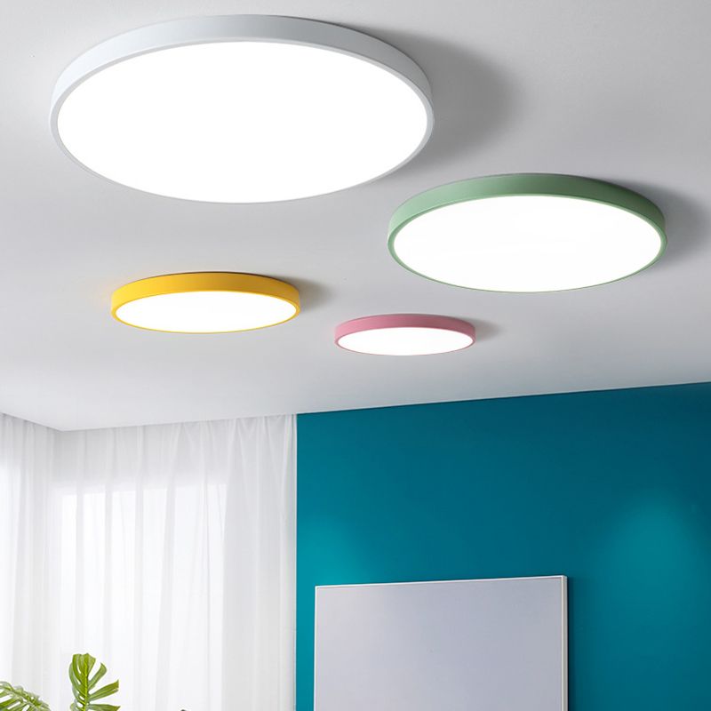 Minimalist LED Flush Mount Ceiling Light Colorful Ceiling Lamp with Acrylic Shade