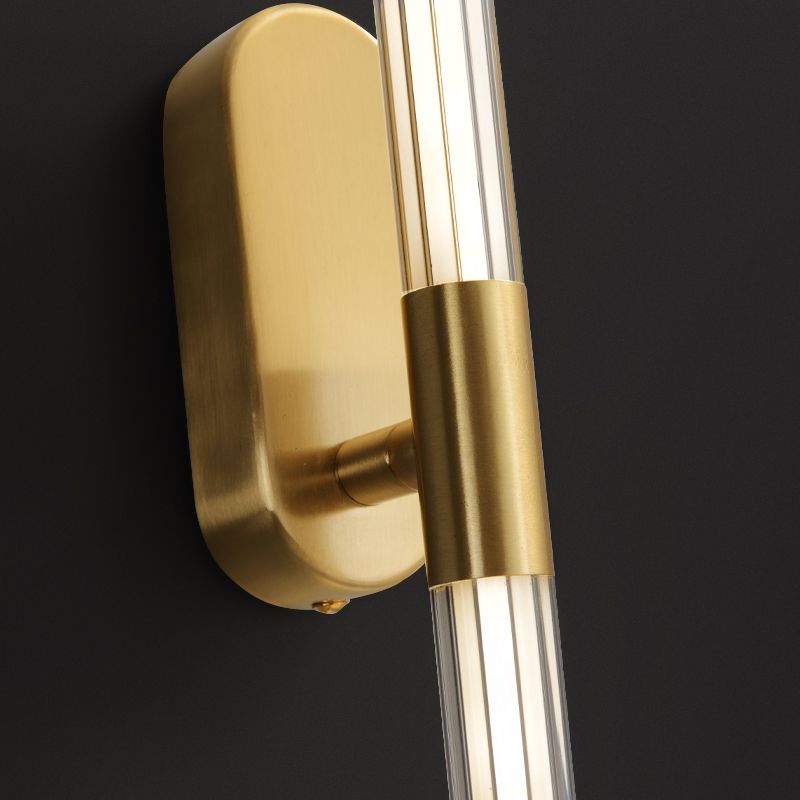 Linear Shape Metal Vanity Sconce Light Modern Style 1-Light Vanity Mirror Lights in Gold