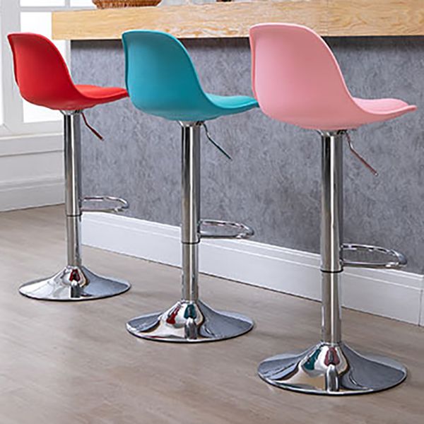 Plastic Adjustable Height Bar Stool Contemporary Upholstered Bar Stool