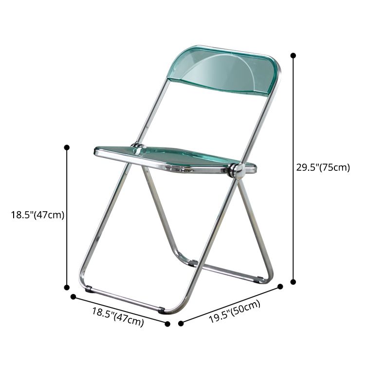 Open Back Dining Side Chair Foldable Armless Dining Chairs with Metal Legs