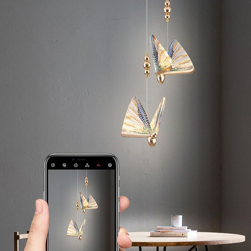 Modern de forma moderna de forma colgante de forma de mariposa Luz de metal para dormitorio para dormitorio