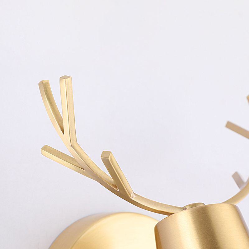 Open Bulb Antler Postmodern Wall Sconce One Blub Wall Mounted Light Fixture for Bedroom