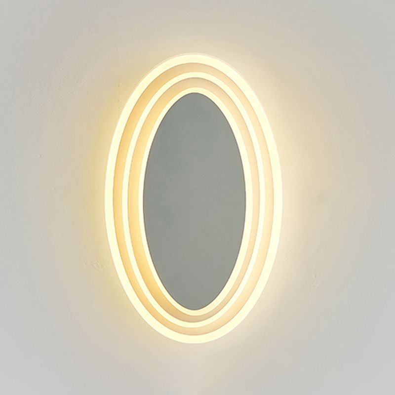 Modern Simple Iron Wall Light Ellipse Shape Rotatable Wall Lamp for Living Room