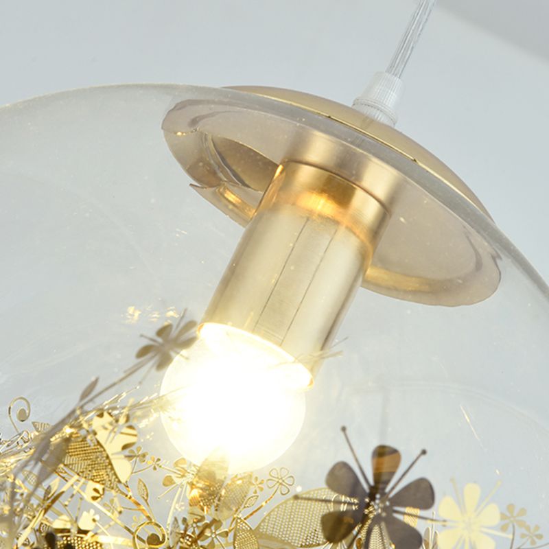 1 Light Orb Hanging Ceiling Light Modern Style Glass Hanging Lamp Kit