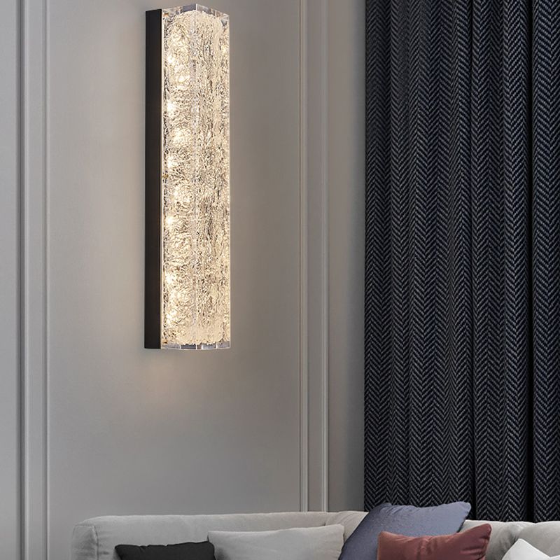 Modern Style Brass Wall Light Cuboid Shape Wall Sconce for Living Room