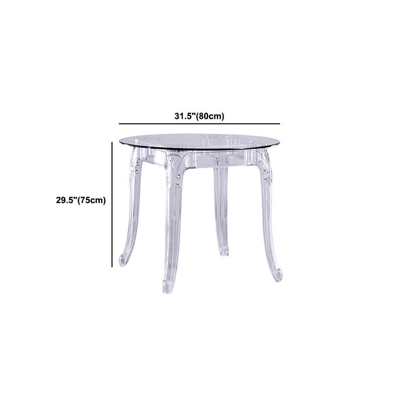Modern Glass Dining Table Clear Dining Table with Plastic Base