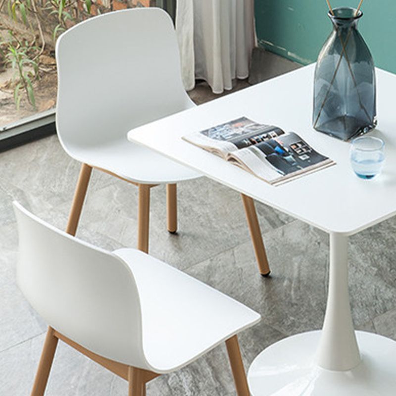 Natural Beech Legs Side Chair Scandinavian Armless Dining Chairs