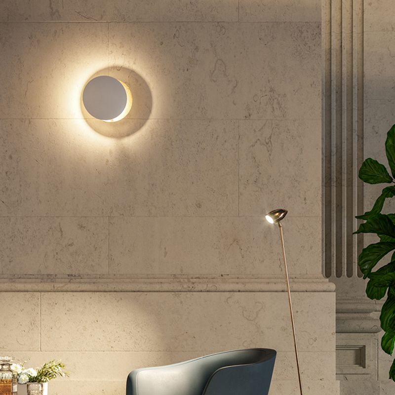 1-Light Disk Wall Mount Light Modern Style Metal Wall Sconce Lights