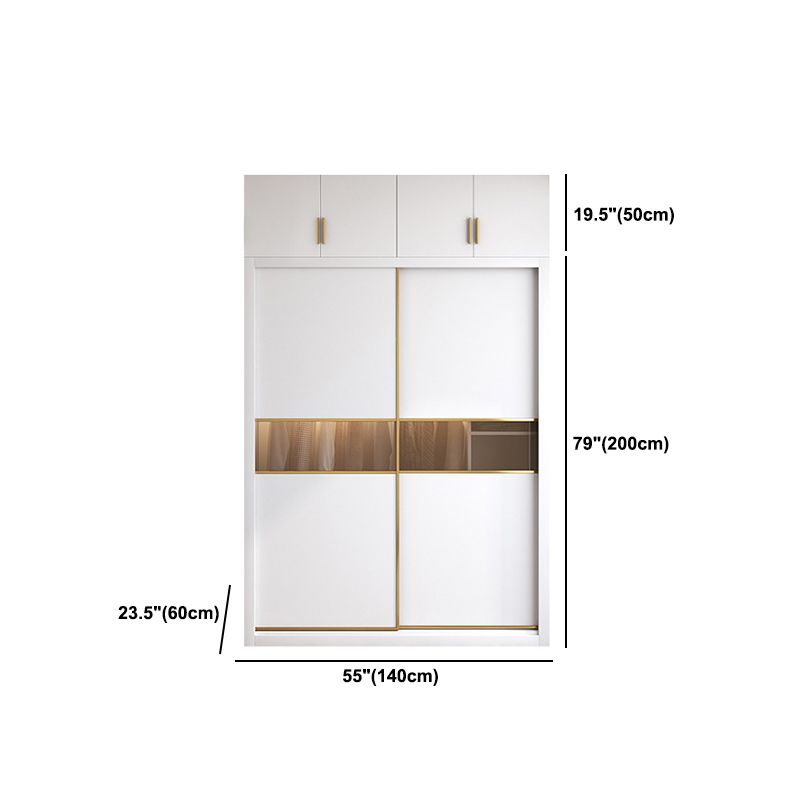 Contemporary Style Wooden Wardrobe Soft Close Door Wardrobe Closet with Drawer