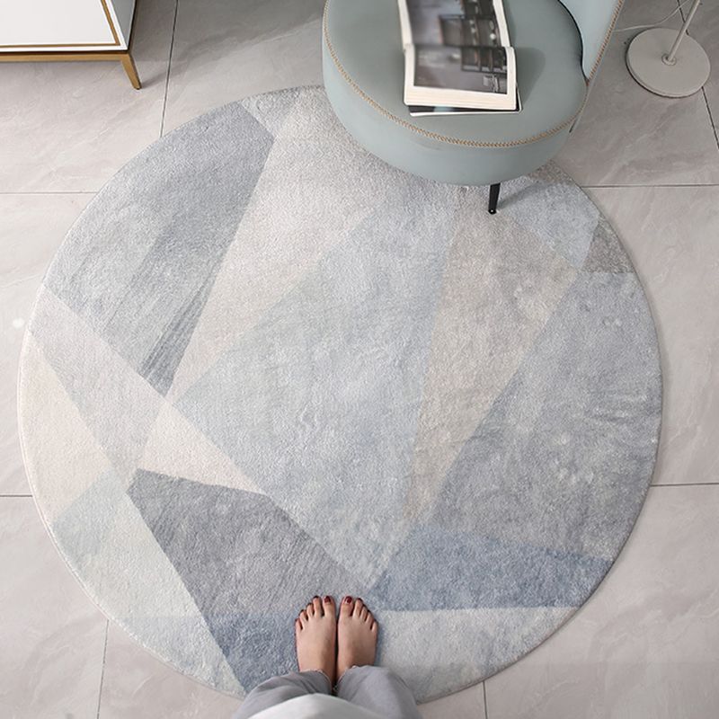 Apricot Minimalist Indoor Rug Polyester Abstract Carpet Anti-Split for Indoor Room