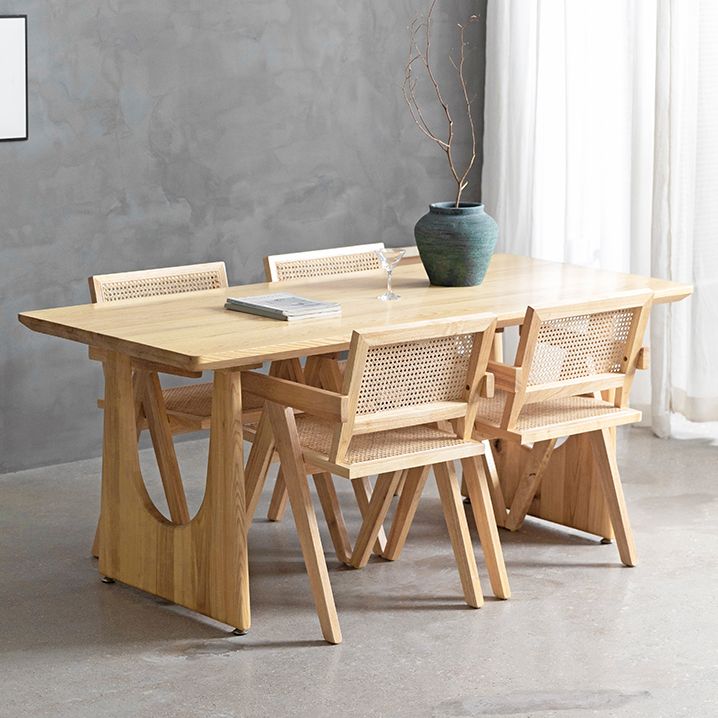 Industrial 1/2/4/5/6 Pieces Rectangle Dining Solid Wood Dining Room Table with Chairs