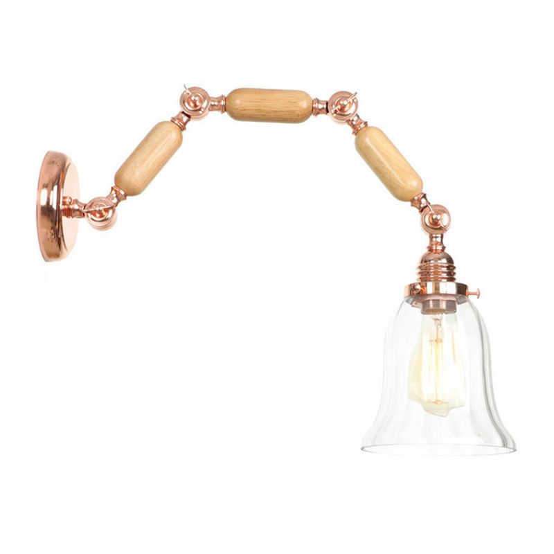 Adjustable Industrial Wall Light Glass 1-Light Wall Light Fixture