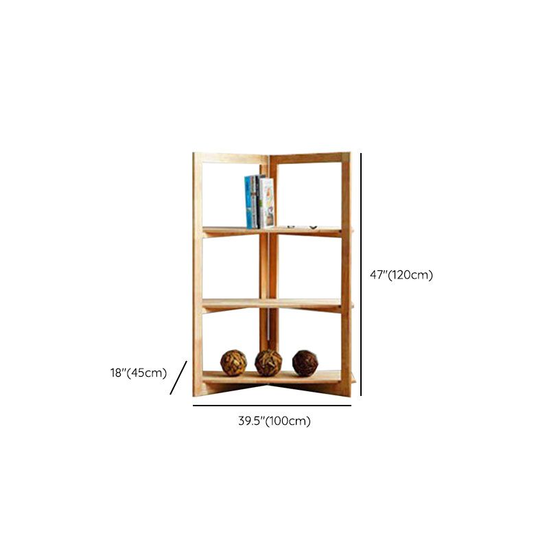 Open Back Folding Bookshelf Wood Contemporary Bookcase for Home