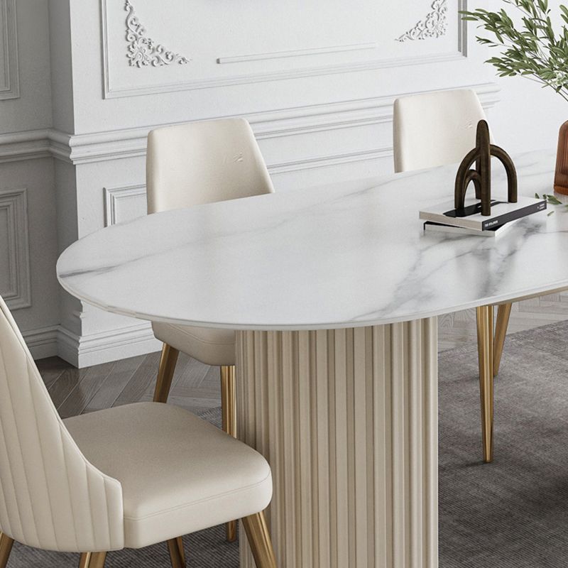 Nordic Glam Style Sintered Stone Oval Table Set 1/4/5/7 Pieces Dining Set