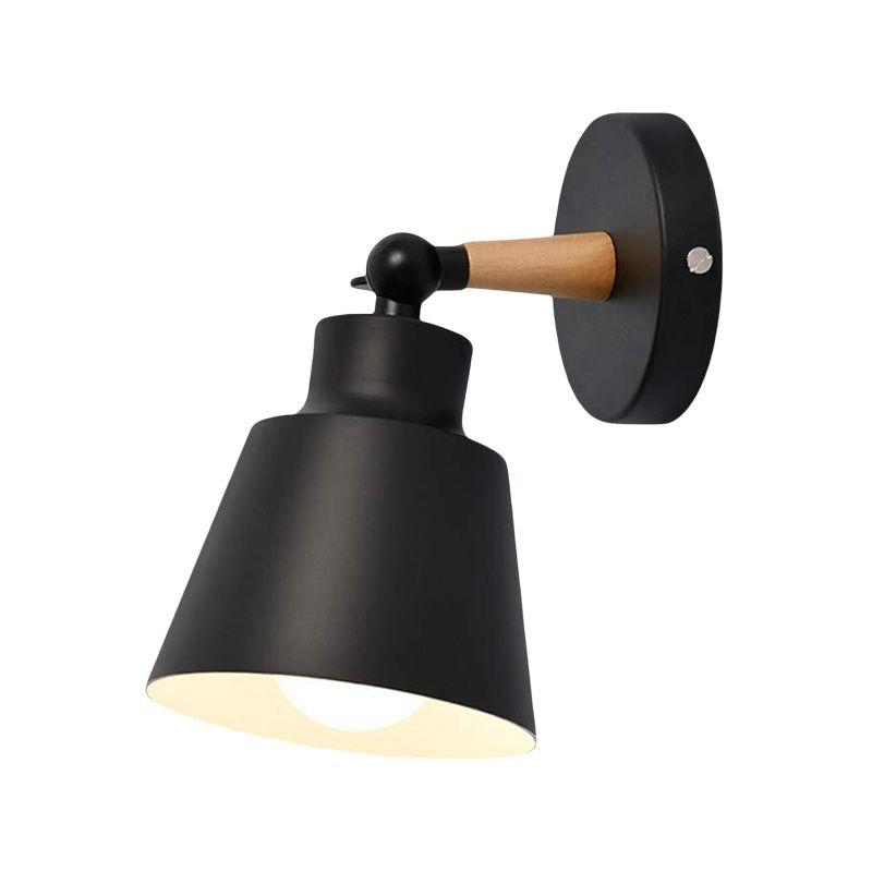 Contemporary Wood Wall Light Flush Mount Macaron Lighting for Living Room