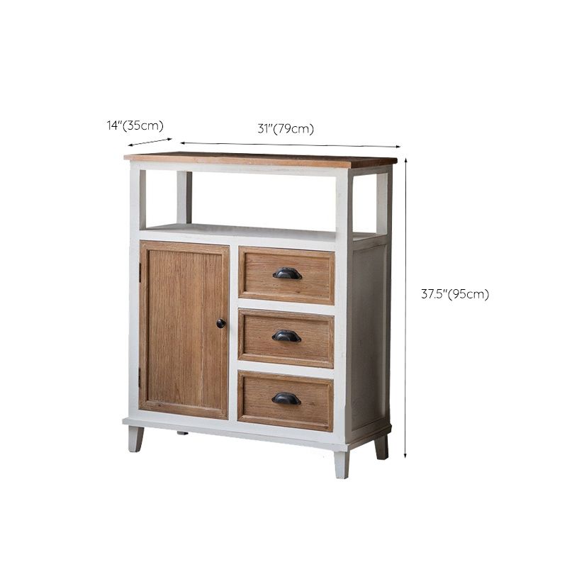 Wood 1 - Door Accent Cabinet Distressed Brown Shelves Included Chest with Drawers