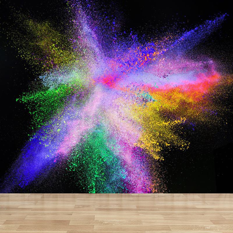 Waterproof Rainbow Explosion Wall Mural Modern Non-Woven Wall Covering, Personalized Size