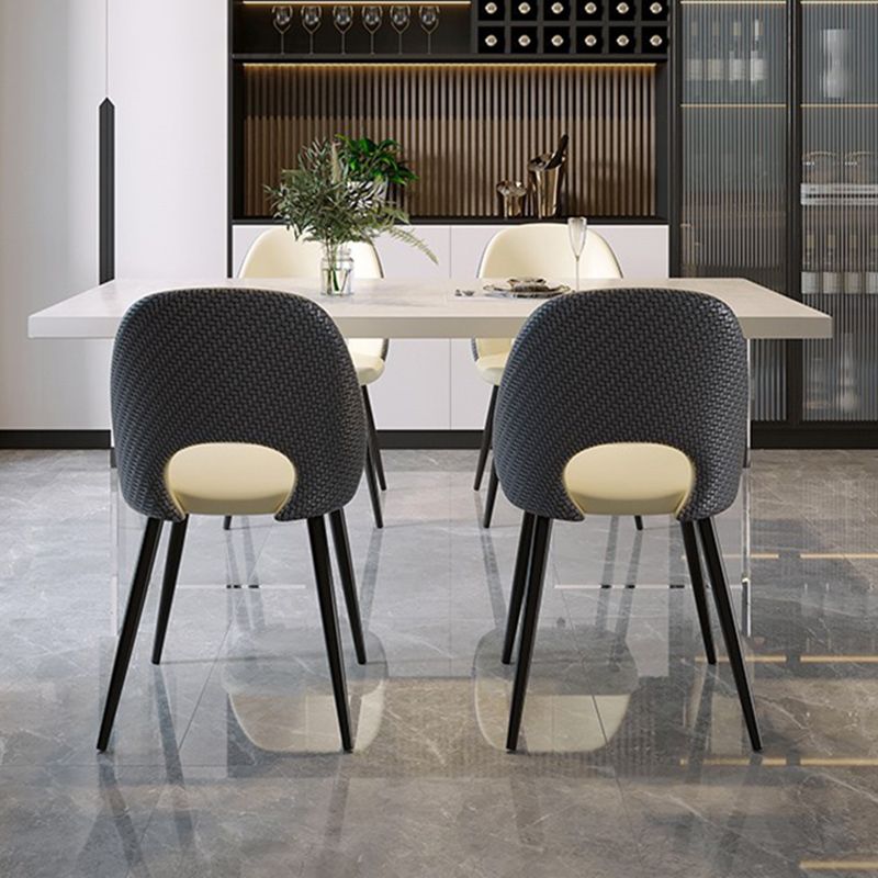 Modern Rectangle Stone Dining Table 1/4/5 Pieces Dining Set for Dining Room