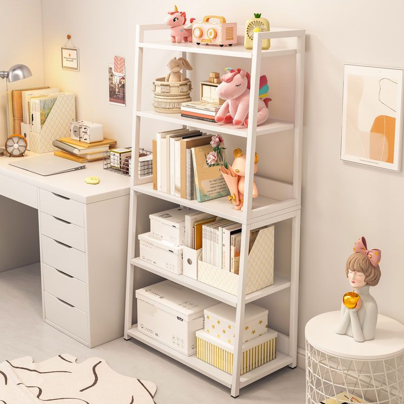 11.8"W Metal Ladder Shelf Bookcase Modern Vertical Open Back Book Shelf